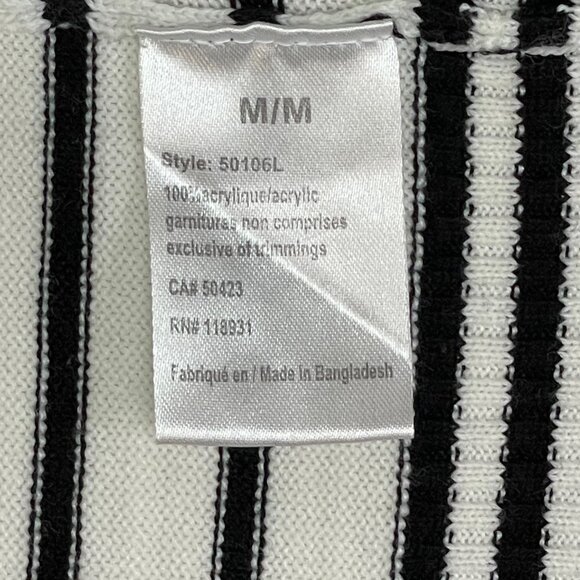 Diffusion Black & White Striped Open-Front Cardigan | Size Medium - Picture 8 of 8